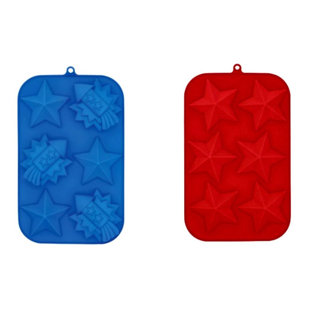 2 Cookie Treat Molds, Stars Rockets, Patriotic 4th of July Holiday Party